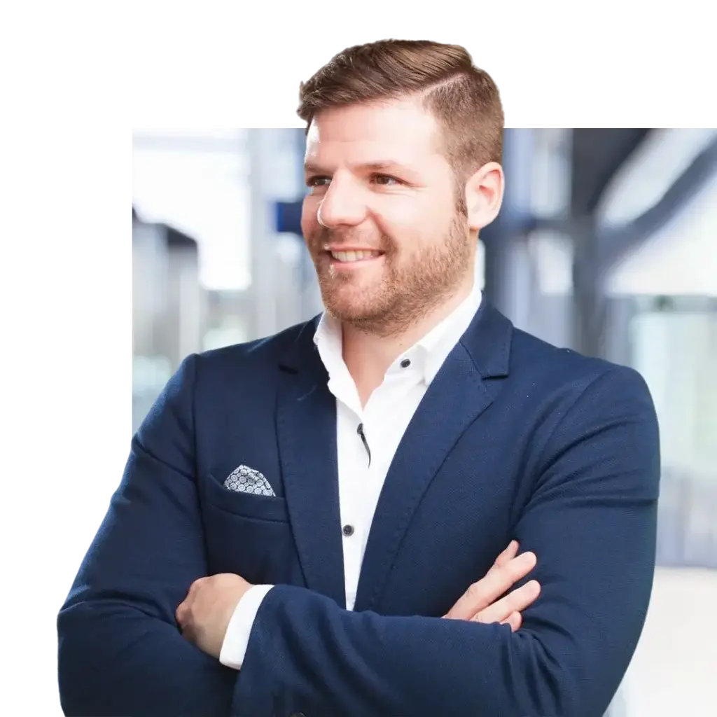 Businessman presenting Strovemont Trust investment platform